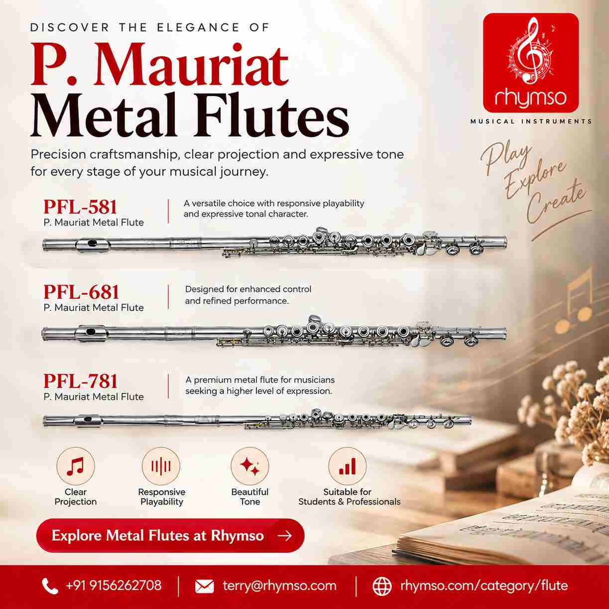 Discover the Precision of P. Mauriat Metal Flutes